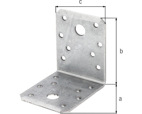 Conector unghiular cu dimensiunile a, b și c