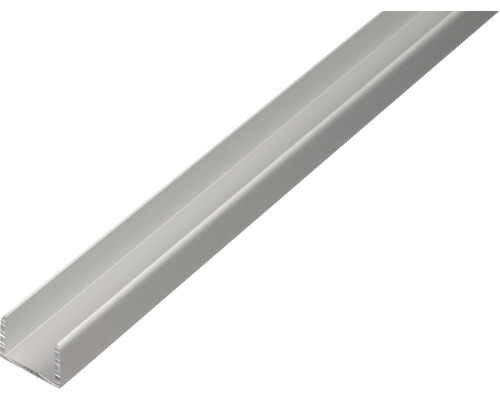 Profil aluminiu tip U Alberts 8,9x10x8,9x1,5 mm, lungime 2m, argintiu, eloxat