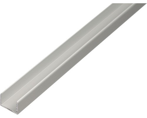 Profil aluminiu tip U Alberts 15,9x15x15,9x1,5 mm, lungime 1m, argintiu, eloxat