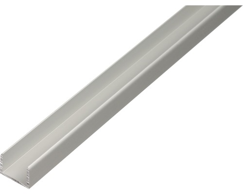 Profil aluminiu tip U Alberts 22,5x22x22,5x1,8 mm, lungime 2m, argintiu, eloxat