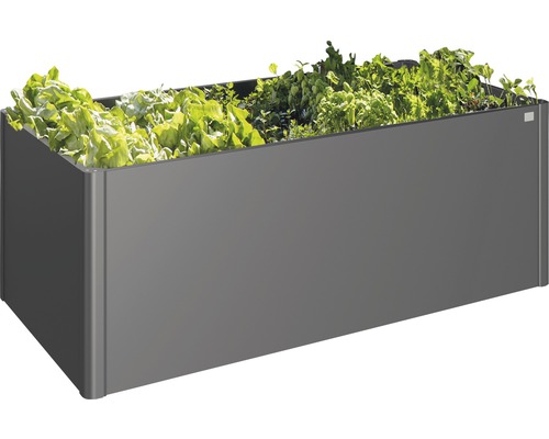 Jardinieră dreptunghiulară plantată cu salată