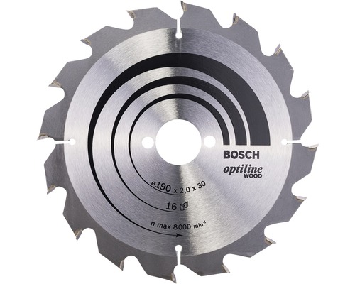 Disc fierăstrău circular Bosch Zubehör Optiline Wood Ø190x2x30 mm 16 dinți