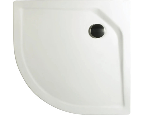 Cădiță duș semirotundă Schulte D20067, 80x80 cm, acril alb, incl. picioare și sifon scurgere