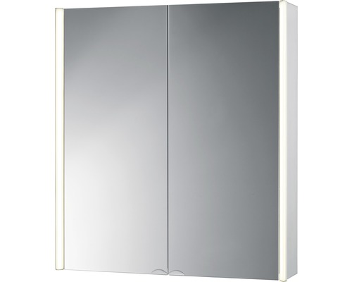 Dulap baie cu oglindă Jokey Cant, iluminare LED, aluminiu, 67x73,5 cm, alu natur, IP 20