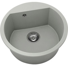 Chiuvetă bucătărie marmură compozită rotundă FAT Avangard 223 Ø51 cm Gri inox