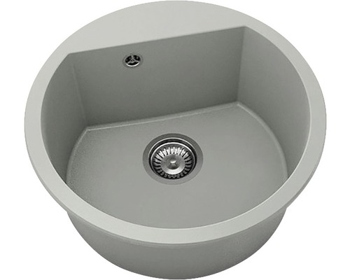 Chiuvetă bucătărie marmură compozită 1 cuvă FAT Avangard 223 Ø51 cm fără picurător inox Chiuvetă rotundă din piatră cu scurgere