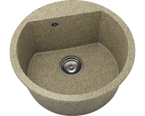 Chiuvetă bucătărie granixit 1 cuvă FAT Avangard 223 Ø51 cm fără picurător Calahari Chiuvetă de bucătărie rotundă din granit cu scurgere