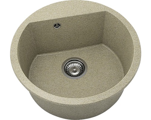 Chiuvetă bucătărie granixit 1 cuvă FAT Avangard 223 Ø51 cm fără picurător Sahara Chiuvetă rotundă de bucătărie din piatră