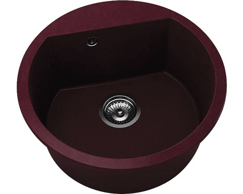 Chiuvetă bucătărie marmură compozită 1 cuvă FAT Avangard 223 Ø51 cm fără picurător Velvet Chiuvetă rotundă de bucătărie din material compozit cu scurgere