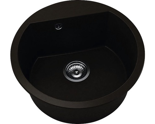 Chiuvetă bucătărie marmură compozită 1 cuvă FAT Avangard 223 Ø51 cm fără picurător Venge dark Chiuvetă rotundă de bucătărie pentru montare