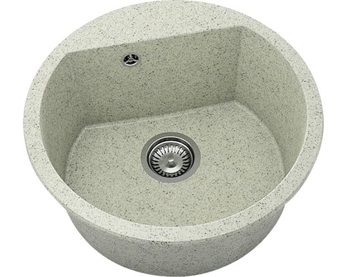 Chiuvetă bucătărie granixit 1 cuvă FAT Avangard 223 Ø51 cm fără picurător Pewter Chiuvetă rotundă din piatră cu scurgere