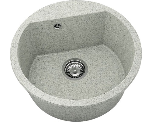 Chiuvetă bucătărie granixit 1 cuvă FAT Avangard 223 Ø51 cm fără picurător Polar Chiuvetă rotundă de bucătărie din piatră cu scurgere