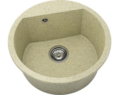 Chiuvetă bucătărie granixit 1 cuvă FAT Avangard 223 Ø51 cm fără picurător Sandcastle Chiuvetă rotundă de bucătărie din piatră
