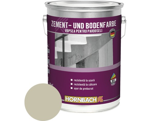 Vopsea pentru pardoseli Hornbach RAL 7032 gri deschis 5 l Vopsea de ciment și podea în găleată metalică