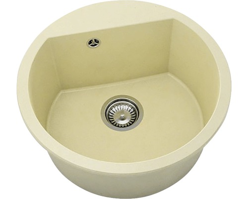Chiuvetă bucătărie granixit 1 cuvă FAT Avangard 223 Ø51 cm fără picurător Aggregate Chiuvetă rotundă din piatră cu set de scurgere