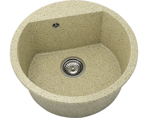 Chiuvetă bucătărie granixit 1 cuvă FAT Avangard 223 Ø51 cm fără picurător Coastline Chiuvetă de bucătărie rotundă din piatră