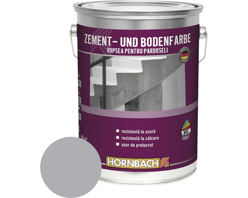 Vopsea pentru pardoseli Hornbach RAL 7001 gri argintiu 5 l Vopsea de ciment și pardoseală în găleată metalică
