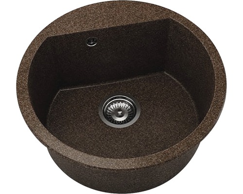 Chiuvetă bucătărie granixit 1 cuvă FAT Avangard 223 Ø51 cm fără picurător Nutshell Chiuvetă de bucătărie rotundă din material compozit cu scurgere