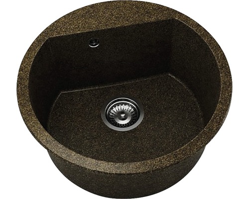 Chiuvetă bucătărie granixit 1 cuvă FAT Avangard 223 Ø51 cm fără picurător Sandstone Chiuvetă rotundă din material de piatră cu scurgere