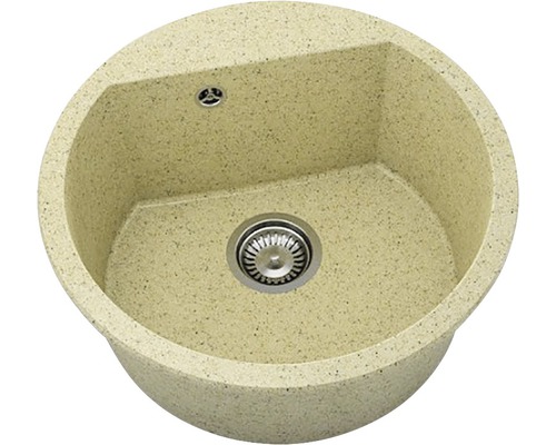 Chiuvetă bucătărie granixit 1 cuvă FAT Avangard 223 Ø51 cm fără picurător Madara Chiuvetă rotundă de bucătărie din piatră cu scurgere