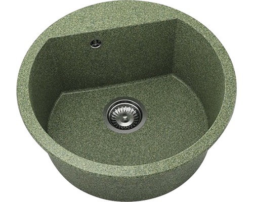 Chiuvetă bucătărie granixit 1 cuvă FAT Avangard 223 Ø51 cm fără picurător Greenwood Chiuvetă rotundă de bucătărie din material de piatră cu scurgere