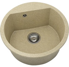 Chiuvetă rotundă din material compozit cu scurgere