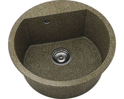 Chiuvetă bucătărie granixit 1 cuvă FAT Avangard 223 Ø51 cm fără picurător Belogradchik Rocks Chiuvetă rotundă de bucătărie din material compozit cu set de scurgere