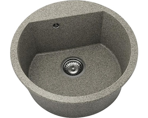 Chiuvetă bucătărie granixit 1 cuvă FAT Avangard 223 Ø51 cm fără picurător Space Gray Chiuvetă rotundă din granit cu scurgere