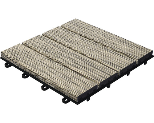 Placă de terasă cu suprafață țesută și sub-structură din plastic