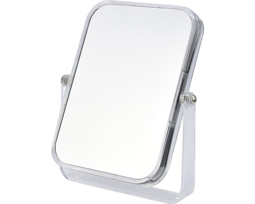 Oglindă de masă pătrată cu ramă transparentă