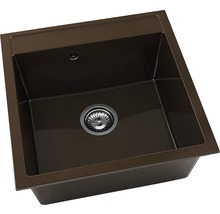 Chiuvetă bucătărie marmură compozită cu o cuvă FAT Avangard 225 51x51 cm, fără picurător, Venge light