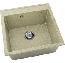 Chiuvetă bucătărie granixit cu o cuvă FAT Avangard 225 51x51 cm, fără picurător, Sandcastle