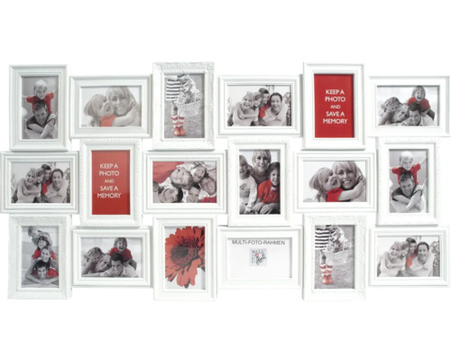 Ramă foto multiplă, colaj Classic 18 fotografii, albă, 52x102 cm Ramă foto multiplă, colaj Classic 18 fotografii, albă, 52x102 cm