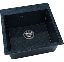 Chiuvetă de bucătărie neagră din granit cu scurgere rotundă