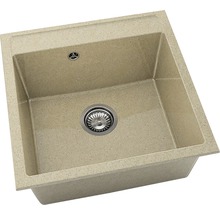 Chiuvetă bucătărie granixit cu o cuvă FAT Avangard 225 51x51 cm, fără picurător, Latte
