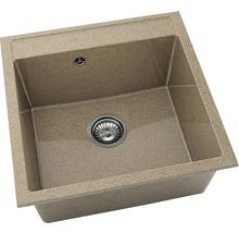 Chiuvetă bucătărie granixit cu o cuvă FAT Avangard 225 51x51 cm, fără picurător, Cinnamon