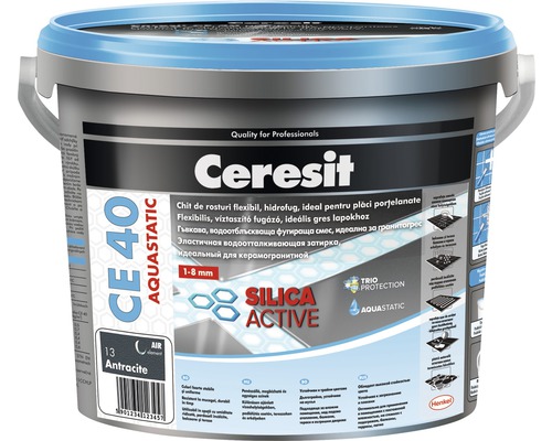 Chit pentru rosturi Ceresit CE 40 lila 5 kg Mortar de rosturi Ceresit CE 40 Aquastatic, potrivit pentru plăci și plăci