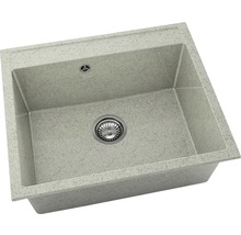Chiuvetă bucătărie granixit cu o cuvă FAT Avangard 227 60x51 cm, fără picurător, Pewter