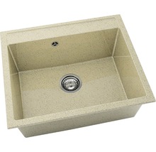 Chiuvetă bucătărie granixit cu o cuvă FAT Avangard 227 60x51 cm, fără picurător, Sandy Beach