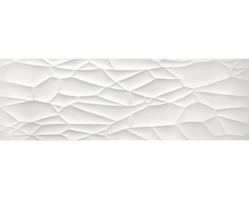 Faianță decorativă Mojave White Mate albă 30x90 cm Faianță de perete albă cu model tridimensional, neregulat.