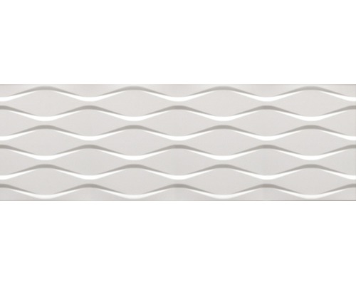 Faianță decorativă Nude White Mate albă 30x90 cm Placă ceramică cu model ondulat