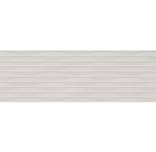 Placă ceramică albă cu model ondulat orizontal