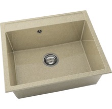 Chiuvetă bucătărie granixit cu o cuvă FAT Avangard 227 60x51 cm, fără picurător, Latte