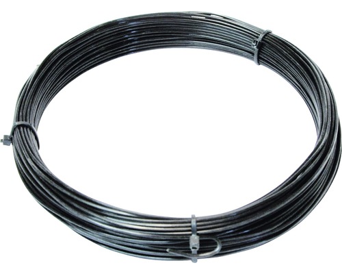 Sârmă din metal plastifiat Pösamo 1,1mm x 20m, negru Sârmă de legat din metal