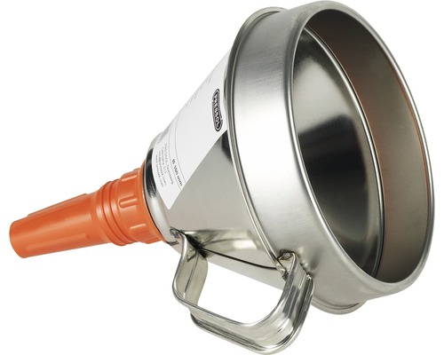 Pâlnie metalică Pressol Ø160mm, cu sită fină din alamă, pentru combustibili Pâlnie din oțel inoxidabil cu mâner