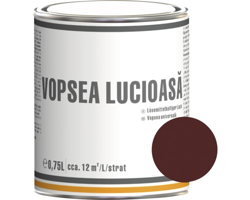 Vopsea lucioasă universală maro închis 0,75 l Cutie de lac cu vopsea