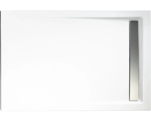 Cădiță duș dreptunghiulară Schulte, 90x100 cm, acril alb, incl. picioare și rigolă