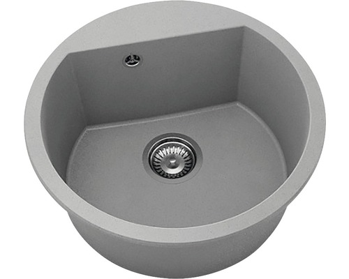 Chiuvetă bucătărie fatgranit 1 cuvă FAT Avangard 223 Ø51 cm fără picurător Dark Grey Chiuvetă de bucătărie rotundă din piatră