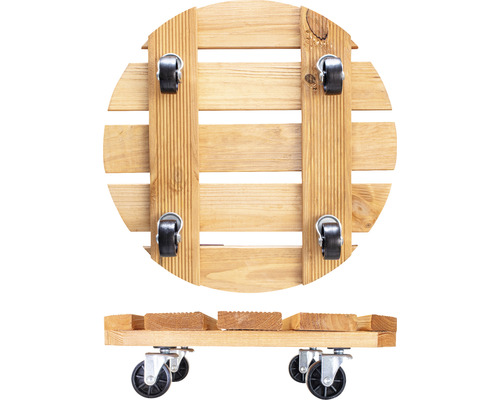 Suport mobil pentru plante din lemn cu role