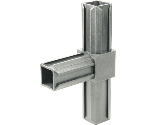 Conector țeavă pătrată tip „T” Alberts XD 20x20 mm, unghi 90°, plastic negru